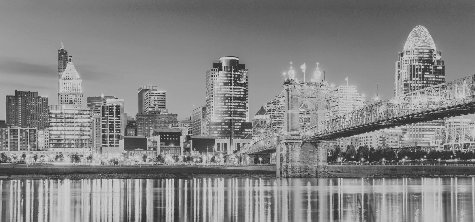 Cincinnati Skyline in Black and white